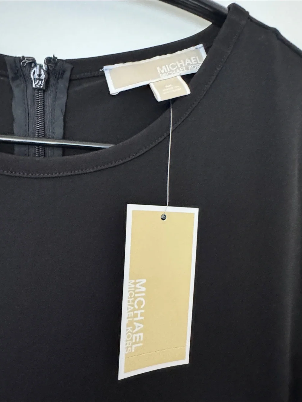Michael Kors Black Short-Sleeve Pleated-Hem Dress